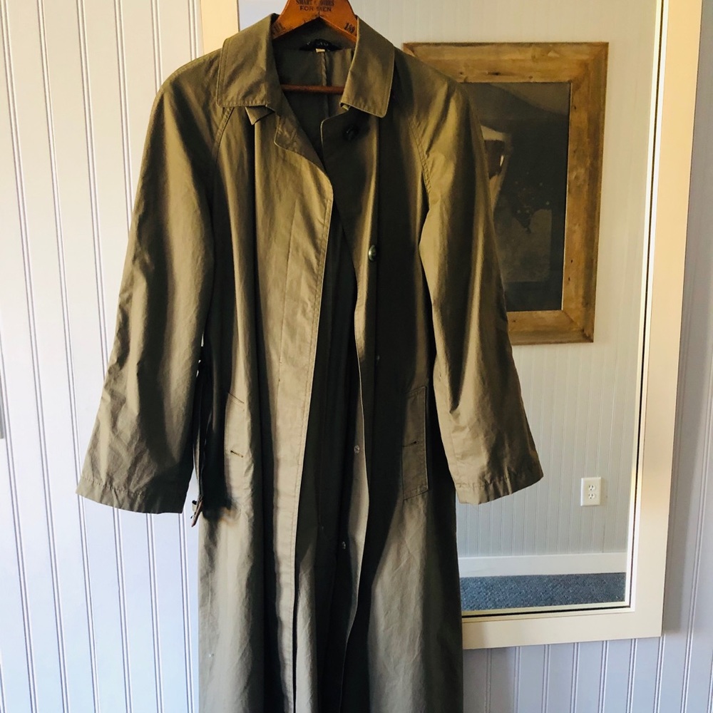 Vintage Trench Coat Olive Small 100% Cotton